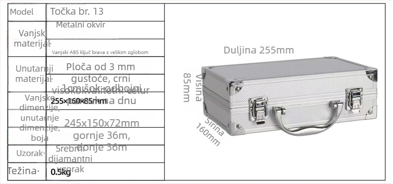 Kutija od aluminijske legure sa zaključavanjem za elektroniku i opremu (aluminij, zaključavanje, skladištenje, elektronika)