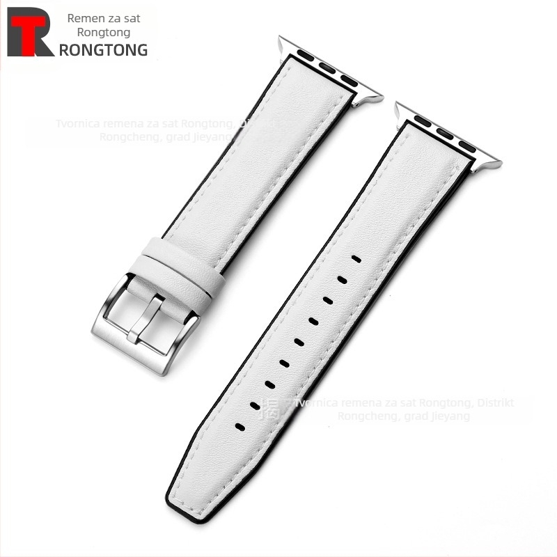 Remen za Apple Watch od silikona i mikrovlakana kože, hibridni, 22 mm, 25 g, kompatibilan s Apple Watch 8/SE/7/6/5