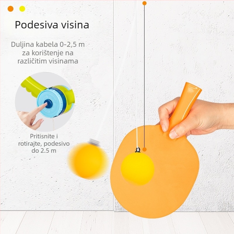 Adwin viseći trener vida za stolni tenis – unutarnja senzorna vježba za koordinaciju ruke i oka, karikaturalna dječja igračka. Materijal: PP; Otisnuti logotip: Da; Prilagodba: Da