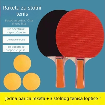Set reketa za stolni tenis za početnike — izravni udarac, karbonska ploča, ljepilo na gumu