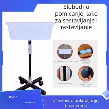 Stalak za skupljanje lopti za stolni tenis – pokretni PVC koš za više lopti, kućna vježba