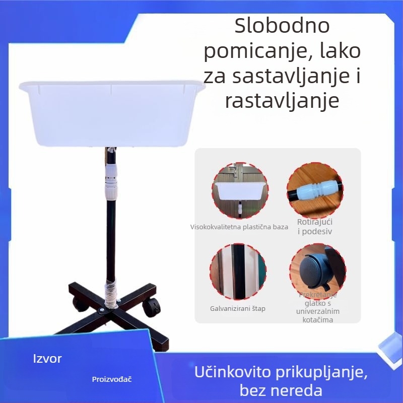 Stalak za skupljanje lopti za stolni tenis – pokretni PVC koš za više lopti, kućna vježba