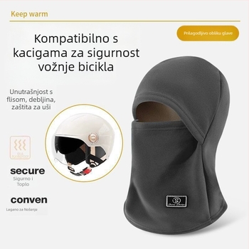 Maska za biciklizam sa zimskom toplinom, debeli štitnik za lice, šal za vrat, vjetro zaštita za uši (poliester)