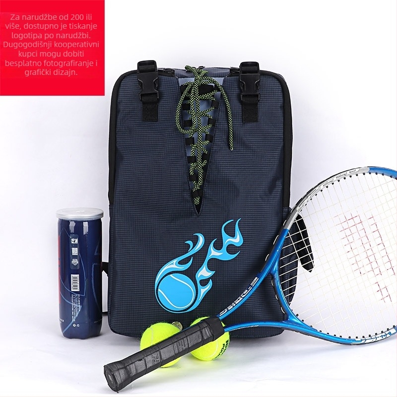 WPOLE Torba za badminton i tenis – može primiti 1-4 reketa za badminton i 1-2 reketa za tenis, kvadratna torba preko ramena, velika kapaciteta