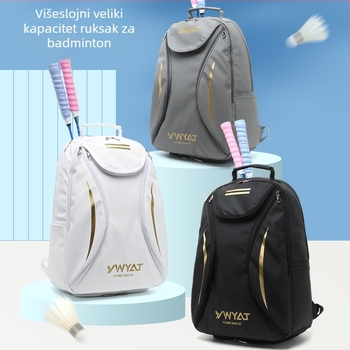 Torba za badminton/tenis za odrasle – kapacitet 3 reketa, PU vodootporan materijal, logotip Ywyat