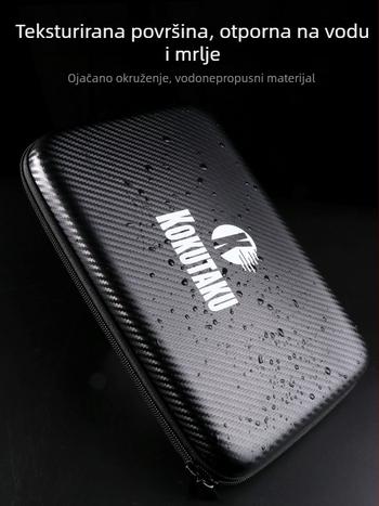 Kokutaku tvrda kvadratna torba za rakete za stolni tenis, velika kapaciteta, prijenosna, vodootporna, materijal Oxford cloth