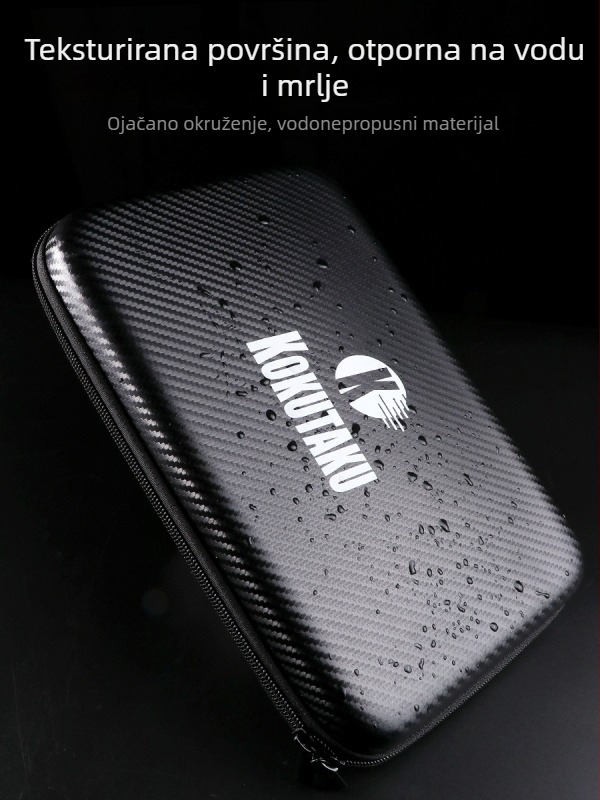 Kokutaku tvrda kvadratna torba za rakete za stolni tenis, velika kapaciteta, prijenosna, vodootporna, materijal Oxford cloth