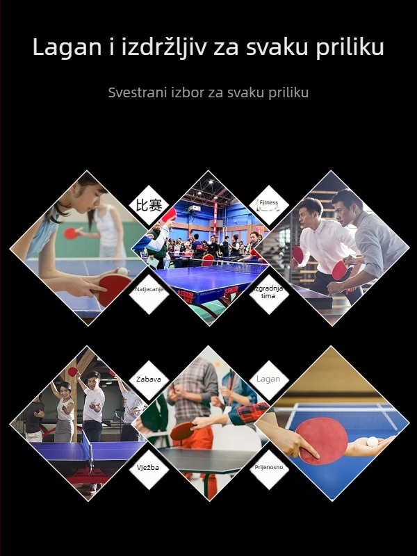 Kokutaku tvrda kvadratna torba za rakete za stolni tenis, velika kapaciteta, prijenosna, vodootporna, materijal Oxford cloth