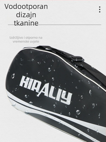 Spelt torba za rekete badminton/tenis – Veliki kapacitet za 3–6 reketa, preko ramena, Oxford tkanina, vodootporna, ispisano logo, unisex