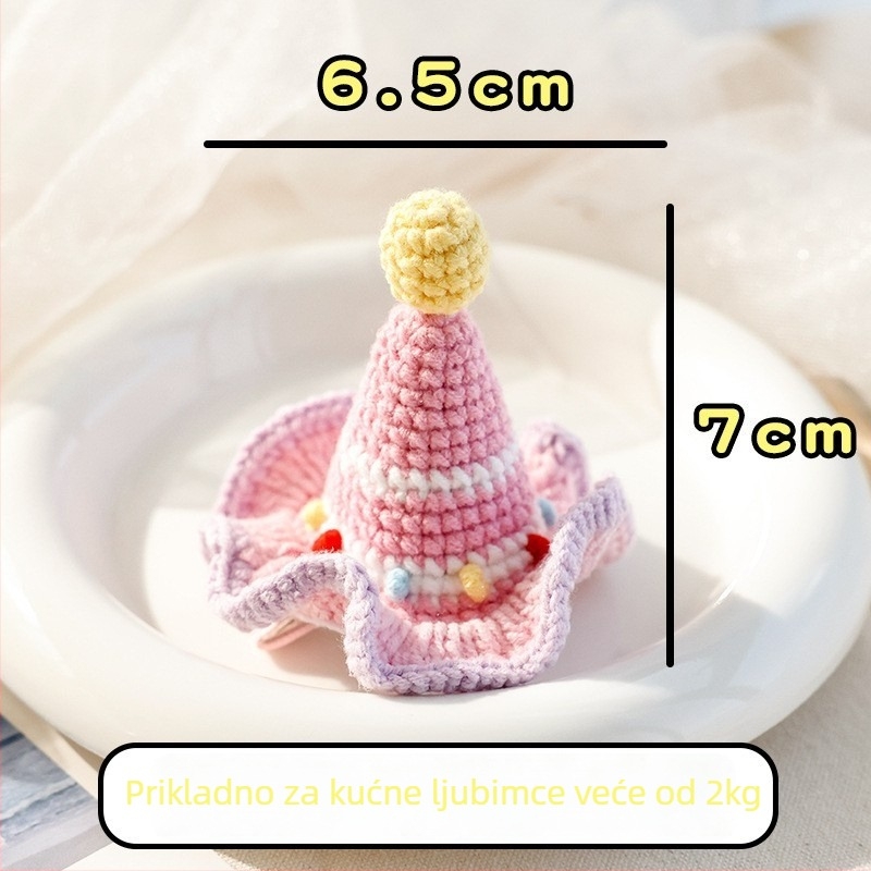 Klip za kosu za kućne ljubimce s pletenim 3D ušima zeca — za pse i mačke, vuneni materijal, crtani stil, BB klip; Brend: Little one is favored