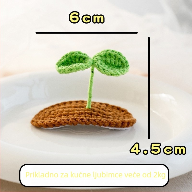 Klip za kosu za kućne ljubimce s pletenim 3D ušima zeca — za pse i mačke, vuneni materijal, crtani stil, BB klip; Brend: Little one is favored