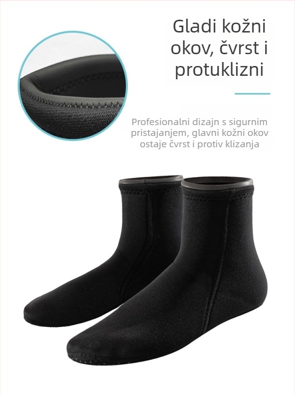 Potapljačke čarape od neoprena, 3 mm, protuklizna potplata, vodootporan dizajn.