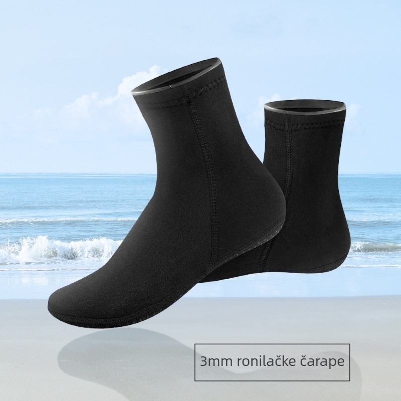 Potapljačke čarape od neoprena, 3 mm, protuklizna potplata, vodootporan dizajn.