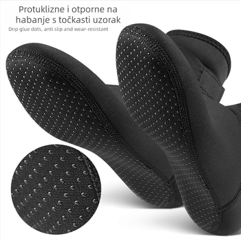 Neopren čarape za zimske vodene sportove, srednja duljina do potkoljenice, protuklizne i protutrni, dvostruko pletenje, 70–80% sastav vlakana