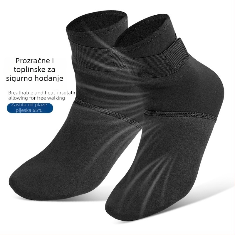 Neopren čarape za zimske vodene sportove, srednja duljina do potkoljenice, protuklizne i protutrni, dvostruko pletenje, 70–80% sastav vlakana