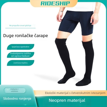 Ronilačke čarape, 3 mm neopren, protuklizne, tople, otporne na habanje, srednje duljine