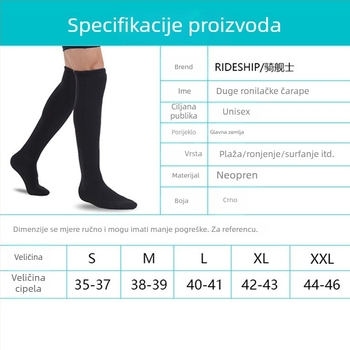 Ronilačke čarape, 3 mm neopren, protuklizne, tople, otporne na habanje, srednje duljine