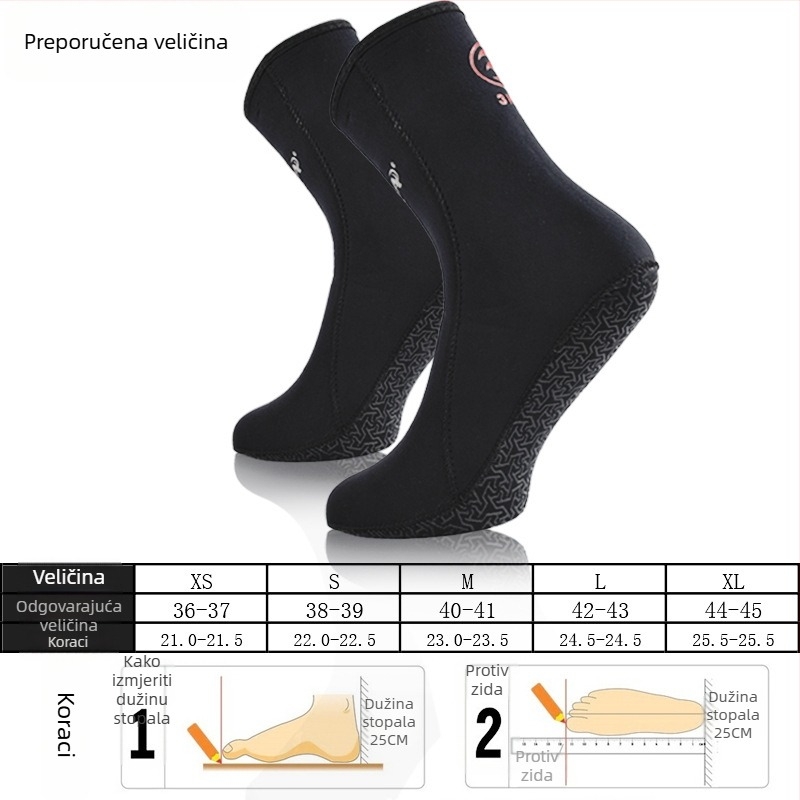 3 mm neopren potapacke čarape – HISEA, unisex, tople za snorkeling, surfanje i zimsko plivanje