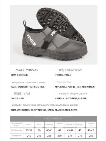 Yonsub Cipele za ribolov na stijenama i grebenima, najlon ronilačke čarape, protuklizne cipele s bodicama za morski ribolov i raftanje