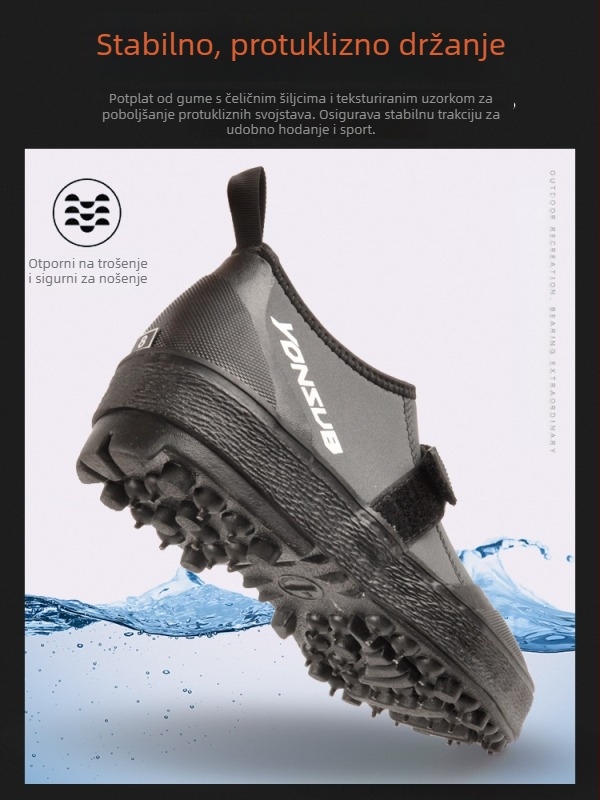 Yonsub Cipele za ribolov na stijenama i grebenima, najlon ronilačke čarape, protuklizne cipele s bodicama za morski ribolov i raftanje