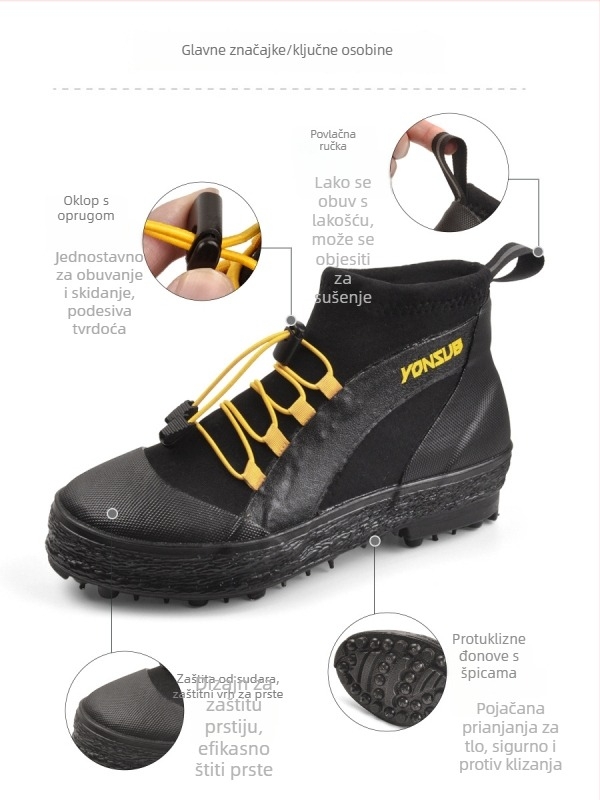 Yonsub najlonske potapljačke čarape – lagane, protuklizne, za morski i grebeni ribolov