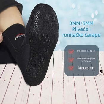 Unisex 3 mm neopren čarape za ronjenje – Hisea O137, za ronjenje, surfanje i snorkeling