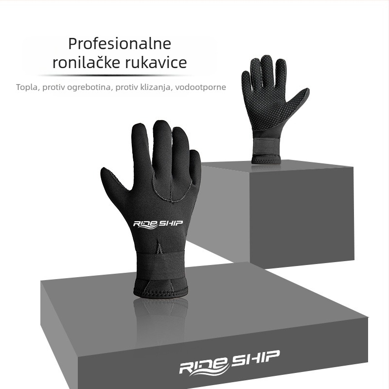 Ronilačke rukavice, 3 mm, najlon, protuklizne, otporne na habanje, tople