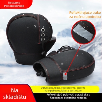 Zimske rukavice za biciklizam s neoprenom i polar fleeceom, otporne na vjetar, podstavljene fleeceom, debele