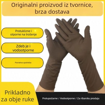 Gumene ribarske rukavice, duge i debele; otporne na probijanje, zimske vodootporne i protuklizne