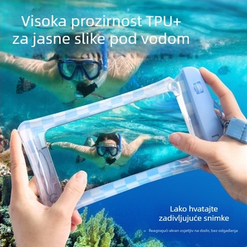 Vodootporna torbica za mobitel za ronjenje i vanjske aktivnosti – kompatibilna s dodirnim zaslonom, PVC, kapacitet 1L, vodootporna tkanina, uzorak: slomljeno cvijeće
