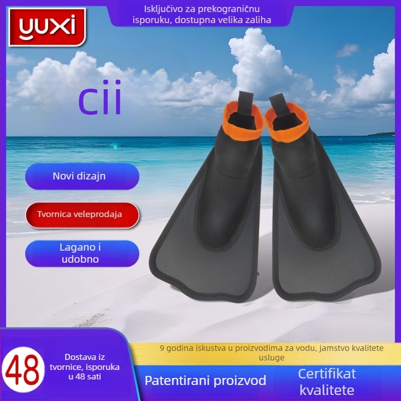 Plivački peraje – lagani, udobni, bez iritacije za ronjenje i slobodno ronjenje; Materijal: Duck feet + vodootporna tkanina; Marka: Yue Sai; Podrijetlo: Shenzhen; Namjena: ronjenje i slobodno ronjenje