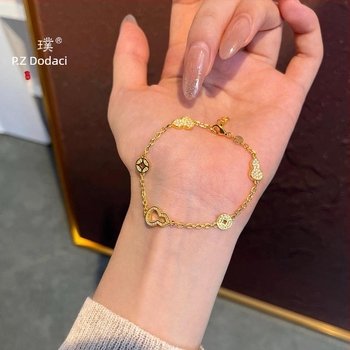 Narukvica s dizajnom tikvice, bakar, elektroplating, lagani luksuzni stil, P.Z ACCESSORIES/pano