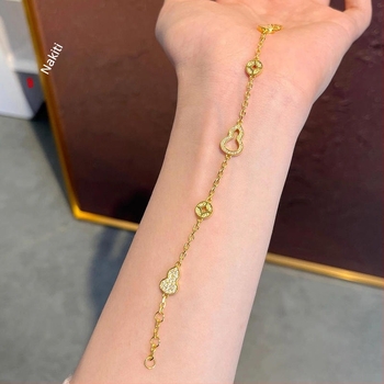 Narukvica s dizajnom tikvice, bakar, elektroplating, lagani luksuzni stil, P.Z ACCESSORIES/pano