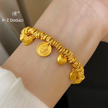 Bakrena narukvica s elektroplatiranjem, vintage stil, izlazak jeseni 2025