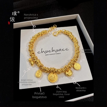 Bakrena narukvica s elektroplatiranjem, vintage stil, izlazak jeseni 2025