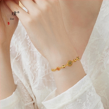 Pozlaćena narukvica, elektroplatirani sloj, brend PZ Accessories/Puzo, ljeto 2024, retro stil književnost-umjetnost.