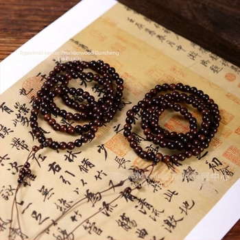 Narukvica s 108 perli od drveta jujube, Buddha perle, kineski stil, polukručna i polu strojna izrada, pogodna za darivanje