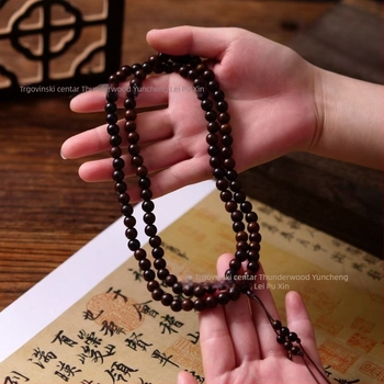 Narukvica s 108 perli od drveta jujube, Buddha perle, kineski stil, polukručna i polu strojna izrada, pogodna za darivanje