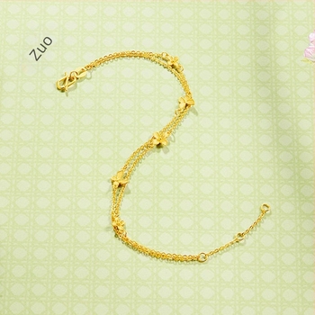 Dvostruka bakrena narukvica s motivom leptira, elektroplirano završno