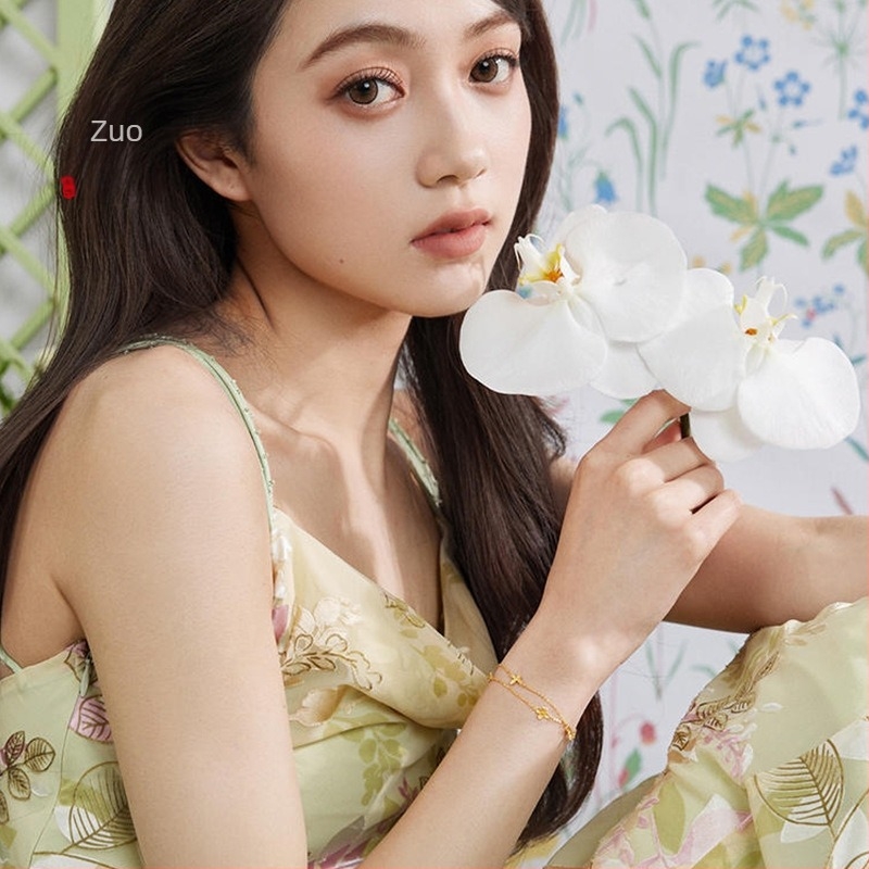 Dvostruka bakrena narukvica s motivom leptira, elektroplirano završno