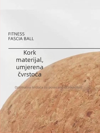 Pluta fascična lopta za masažu i rehabilitaciju – ne napuhuje se; 200 g; materijal: pluta; primjena: masaža zdravlja, fitness i ljepota, plesni pokreti