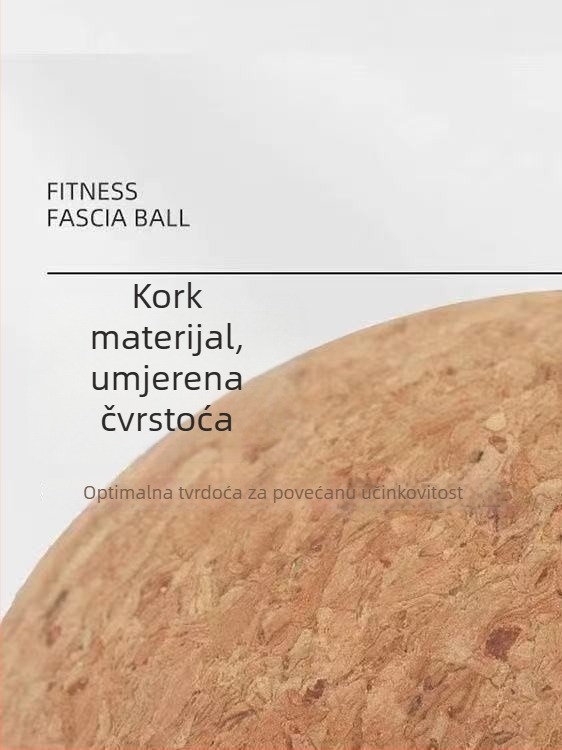 Pluta fascična lopta za masažu i rehabilitaciju – ne napuhuje se; 200 g; materijal: pluta; primjena: masaža zdravlja, fitness i ljepota, plesni pokreti