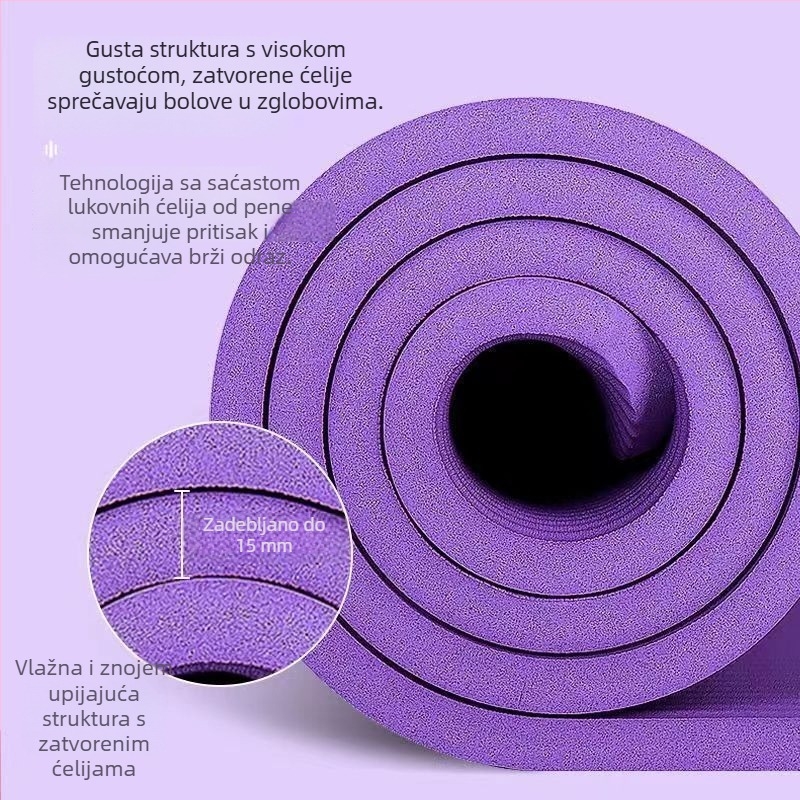 Joga podloga nitril, 8 mm debljina, protuklizna, apsorpcija udaraca, tiha