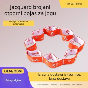 Jacquard digital joga elastična traka – Traka za rastezanje ramena za djecu i žene – Materijal: poliester-pamuk + lateks