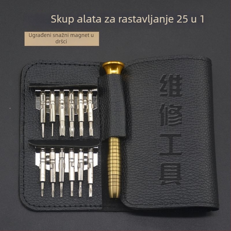 Kućni set odvijača — Višestruki alat za popravak Apple uređaja, mobitela i računala, od karbonskog čelika, s hex-bitovima