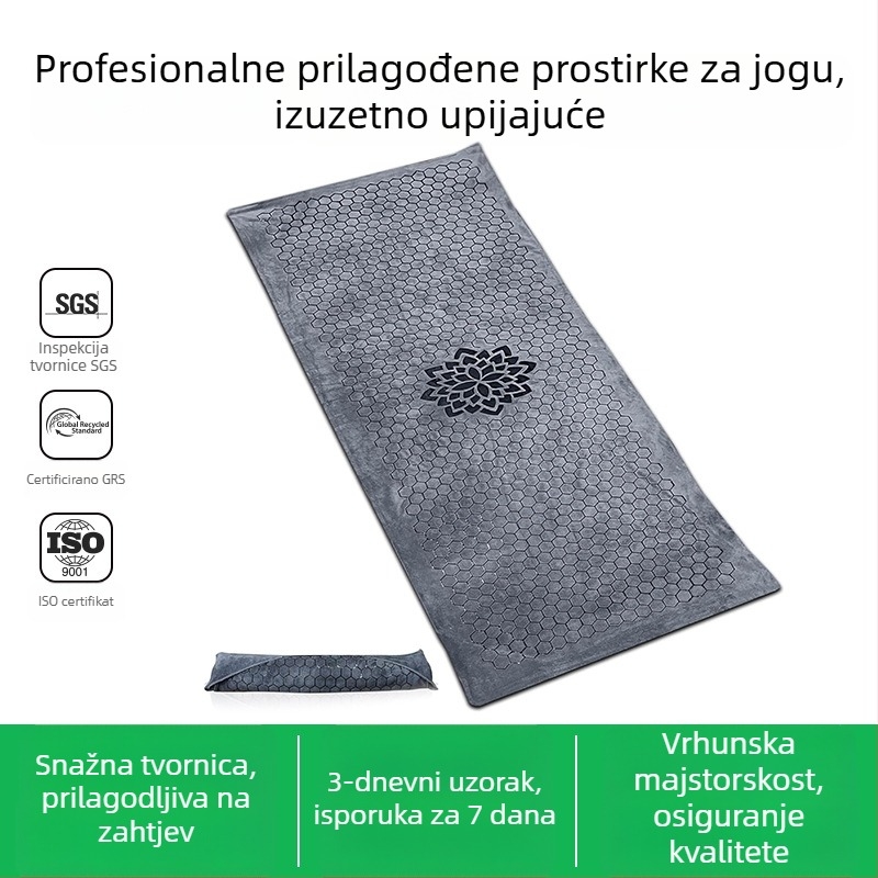 Mikrovlakana joga ručnik, debljina 0,3 cm, težina 300 g, prilagodljiv, za jogu i pilates