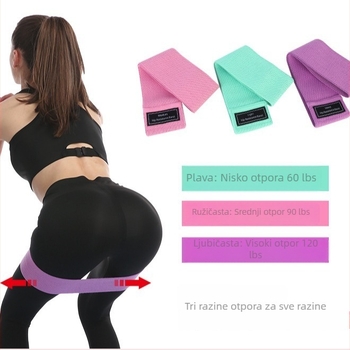 Joga pojas za istezanje s kukom i elastičnim trakom za bedro – poliester-bavlana materijal za fitness i oblikovanje tijela