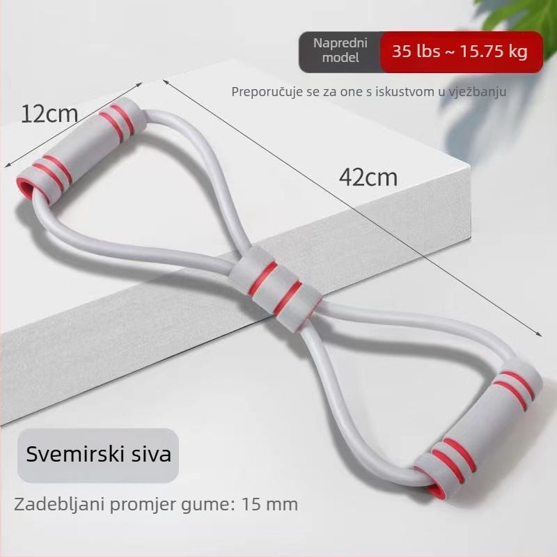 Puller za kućnu vježbu — 8-znamenkasti povlačnik, TPR materijal, unisex, pogodan za jogu te istezanje ramena, leđa i vrata