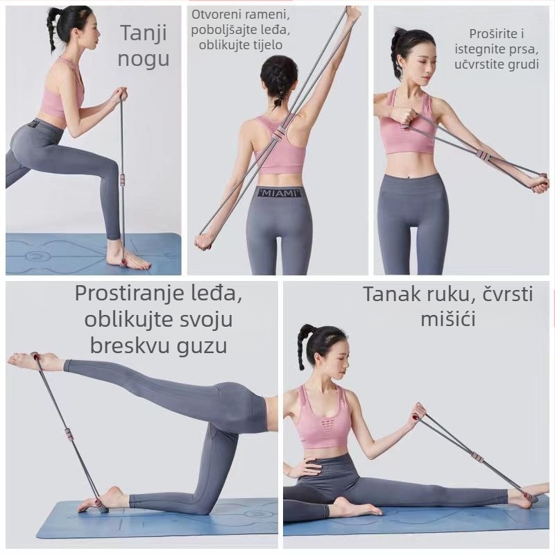 Puller za kućnu vježbu — 8-znamenkasti povlačnik, TPR materijal, unisex, pogodan za jogu te istezanje ramena, leđa i vrata