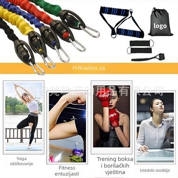 Traka otpora za fitness, višenamjenski trenirni konopac, TPES materijal, duljina 1,2 m, tip: napinjajući konopac, pogodno za tinejdžere, odrasle i starije osobe (TPES, 1.2 m, napinjajući konopac, tinejdžeri, odrasli, starije osobe)